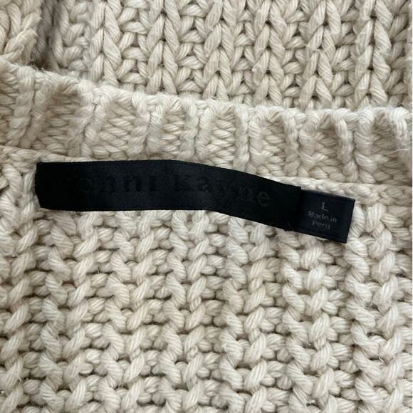 Jenni Kayne Cotton Cabin Sweater In Cream Long Sleeve Crewneck Size Large - Picture 9 of 10